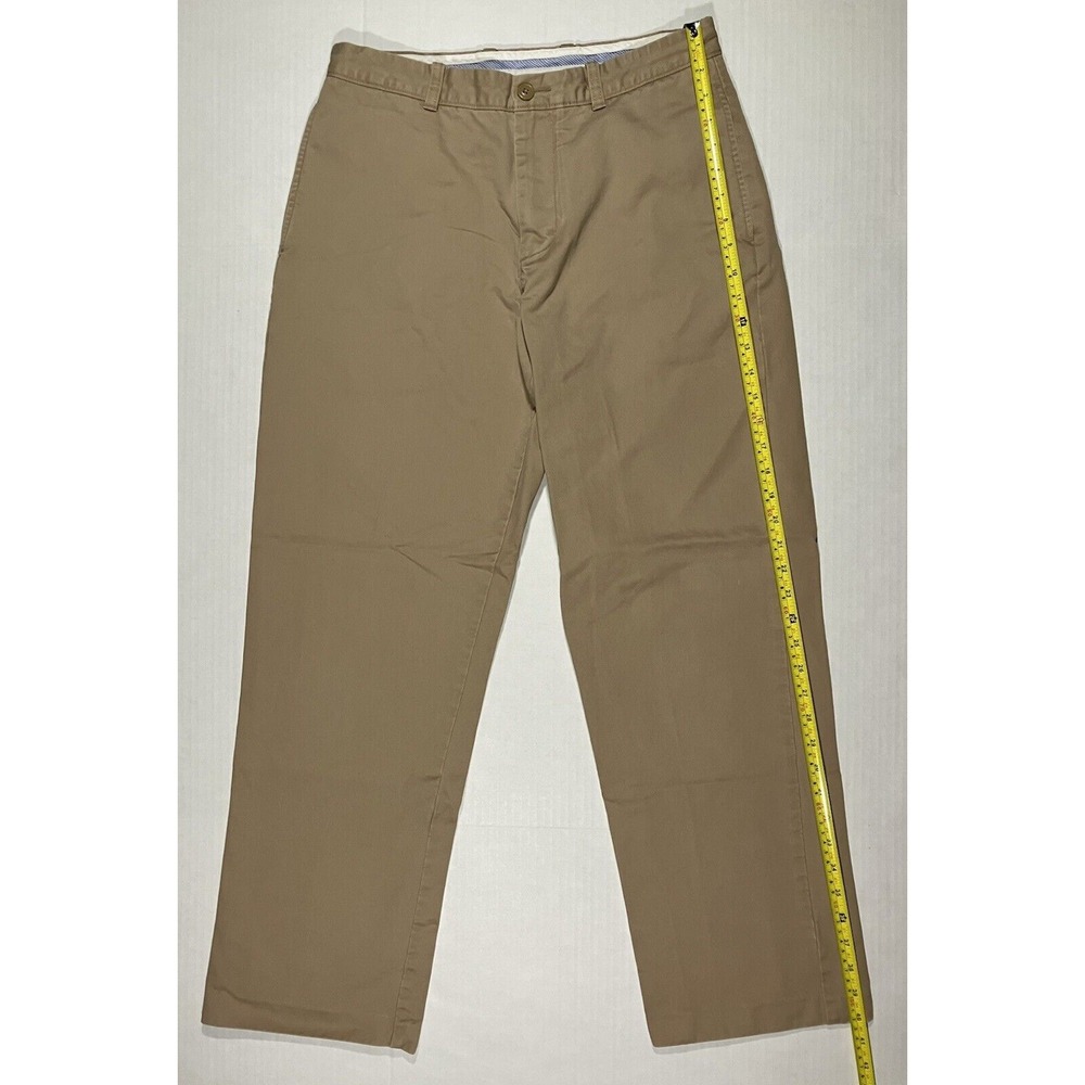 J Crew Pants Essential Chino Tan Khaki Flat Front Slash Pockets Men Size 32 X 29 - Picture 3 of 13